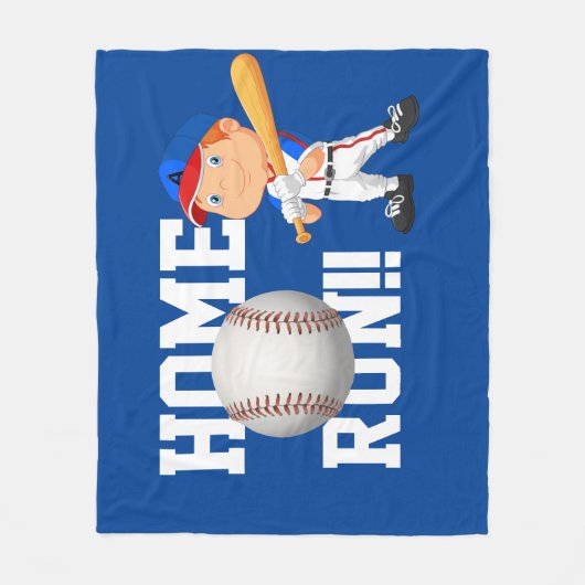 Home Run Baseball Fleece Blanket Deken (Voorkant)