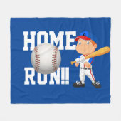 Home Run Baseball Fleece Blanket Deken (Voorkant (Horizontaal))