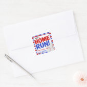 Home run Baseball Valentijnsdag Vierkante Sticker (Envelop)
