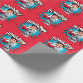 Home Run Boy Baseball Verjaardag Bash Cadeaupapier (Hoek)