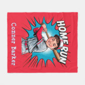 Home Run Boy Baseball Verjaardag Bash Gift Fleece Deken (Voorkant (Horizontaal))