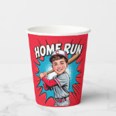Home Run Boy Baseball Verjaardag Bash Papieren Bekers (Achterkant)