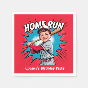 Home Run Boy Baseball Verjaardag Bash Servet