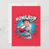 Home Run Boy Verjaardagsfeestje Kaart (Achterkant)