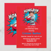 Home Run Boy Verjaardagsfeestje Kaart (Voorkant / Achterkant)