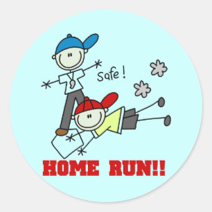 Home Run Boys honkbal T-shirts en cadeaus Ronde Sticker