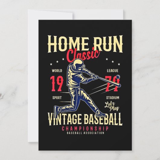 Home run Classic  Baseball Feestdagenkaart (Voorkant)