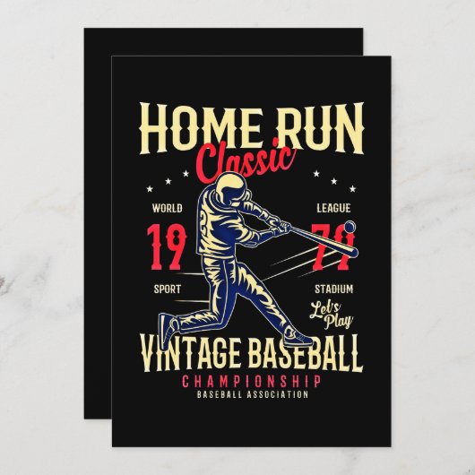 Home run Classic  Baseball Feestdagenkaart (Voorkant / Achterkant)