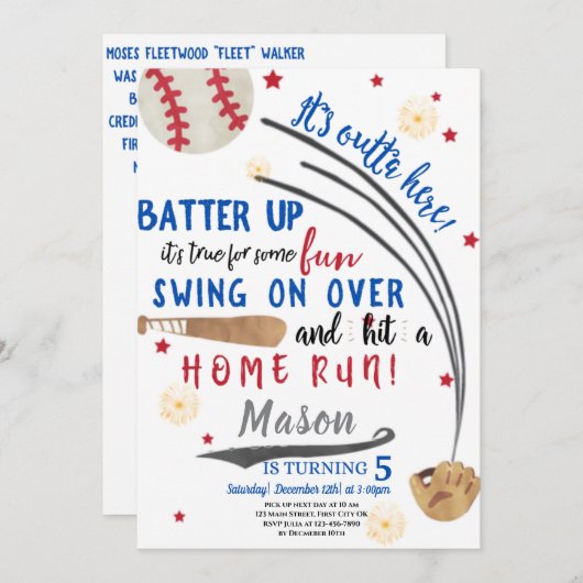 Home Run Different Birthday Kaart (Voorkant / Achterkant)