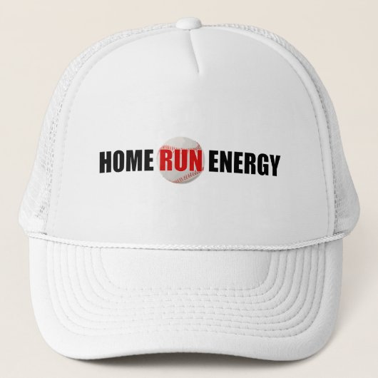 Home Run Energie Honkbal T-shirt Trucker Pet (Voorkant)