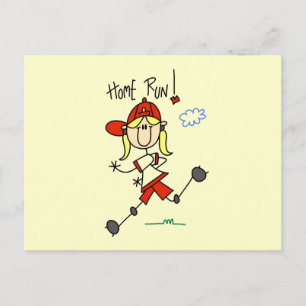 Home Run Girls Softbal T-shirts en Cadeaus Briefkaart