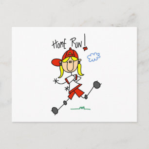 Home Run Girls Softbal T-shirts en Cadeaus Briefkaart