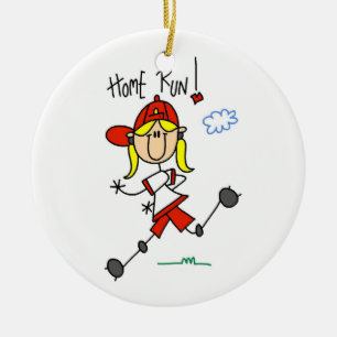 Home Run Girls Softball T-shirts en cadeautjes Keramisch Ornament