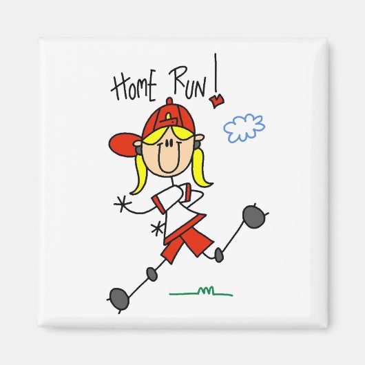 Home Run Girls Softball T-shirts en cadeautjes Magneet (Voorkant)