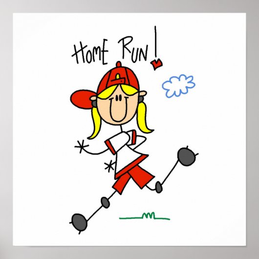 Home Run Girls Softball T-shirts en cadeautjes Poster (Voorkant)
