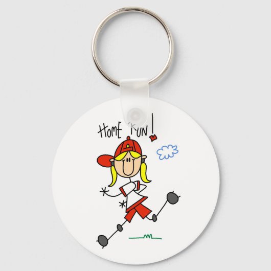 Home Run Girls Softball T-shirts en cadeautjes Sleutelhanger (Voorkant)