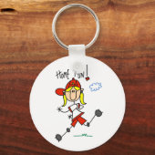 Home Run Girls Softball T-shirts en cadeautjes Sleutelhanger (Voorkant)