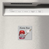 Home run Gnome Baseball Magneet (Insitu (Vaatwasser))