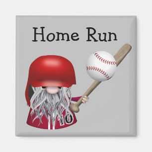 Home run Gnome Baseball Magneet