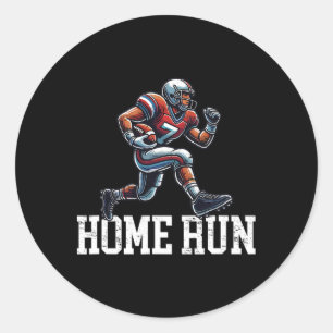 Home Run Grappig Honkbal Voetbal Mash-up Ronde Sticker