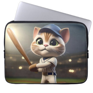 Home Run Hitter: De 3D-honkbalkat neemt een schomm Laptop Sleeve