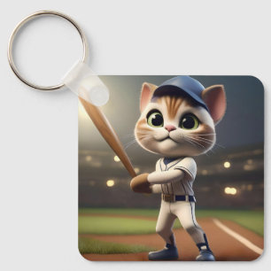 Home Run Hitter: De 3D-honkbalkat neemt een schomm Sleutelhanger