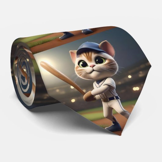 Home Run Hitter: De 3D-honkbalkat neemt een schomm Stropdas (Opgerold)