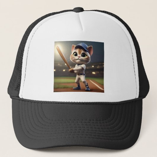 Home Run Hitter: De 3D-honkbalkat neemt een schomm Trucker Pet (Voorkant)