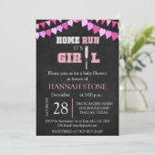 Home Run It's A Girl Baby shower Kaart (Staand voorkant)