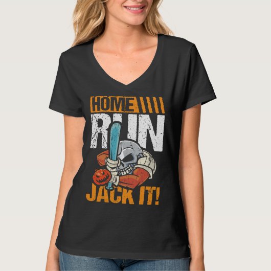 Home run jack it baseball player and baseball t-shirt (Voorkant)