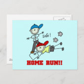 Home Run - jongens Baseball Tshirts en cadeautjes Briefkaart (Voorkant / Achterkant)