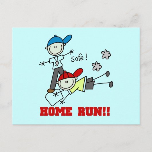 Home Run - jongens Baseball Tshirts en cadeautjes Briefkaart (Voorkant)