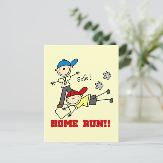 Home Run - jongens Baseball Tshirts en cadeautjes Briefkaart (Staand voorkant)