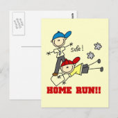 Home Run - jongens Baseball Tshirts en cadeautjes Briefkaart (Voorkant / Achterkant)