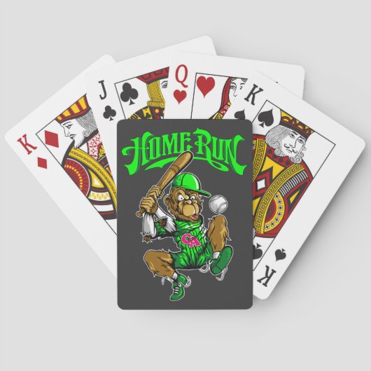 Home Run Monkey Baseball Pokerkaarten (Achterkant)