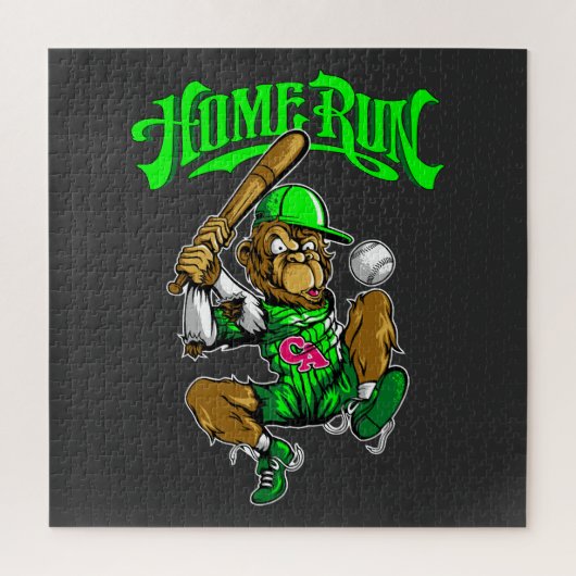 Home Run Monkey Honkbal Legpuzzel (Verticaal)