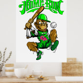 Home Run Monkey Honkbal Poster (Keuken)