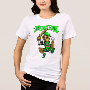 Home Run Monkey Honkbal Tri-Blend Shirt