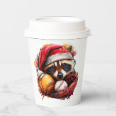 Home-Run Raccoon Ballgame Paper Cup Papieren Bekers (Voorkant)