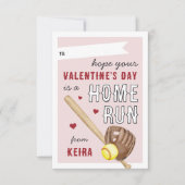 Home Run Softball Classroom Valentijnsdag Kaart (Voorkant)
