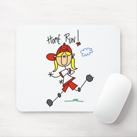 Home run Stick Figuur Mousepad Muismat (Met muis)