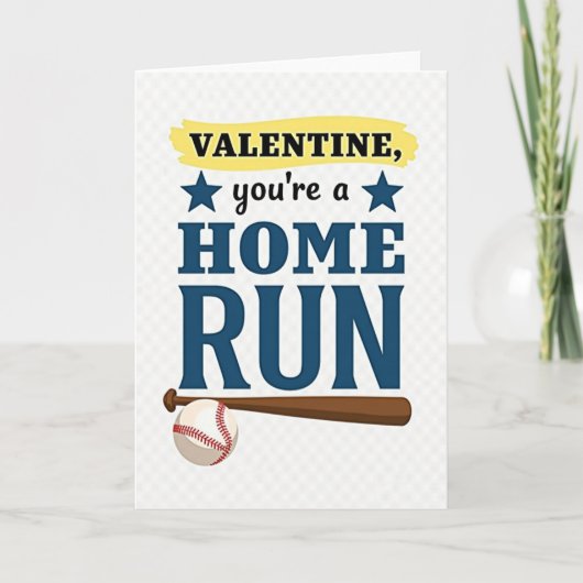 Home Run Valentine Baseball Card Kaart (Voorkant)