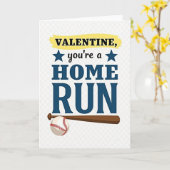 Home Run Valentine-honneurskaart Kaart (Gele Bloem)