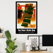 Home Salon of Hairdresser  Advertisement Poster (Thuiskantoor)