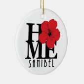 HOME Sanibel Red Hibiscus Keramisch Ornament (Rechts)