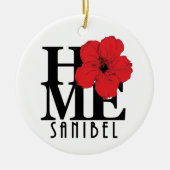 HOME Sanibel Red Hibiscus Keramisch Ornament (Voorkant)