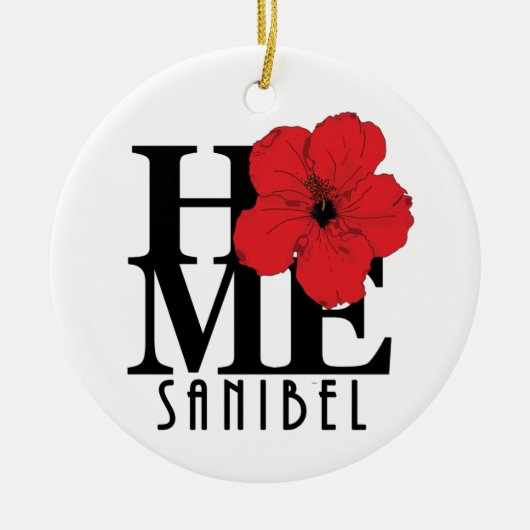 HOME Sanibel Red Hibiscus Keramisch Ornament (Voorkant)