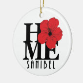 HOME Sanibel Red Hibiscus Keramisch Ornament (Links)