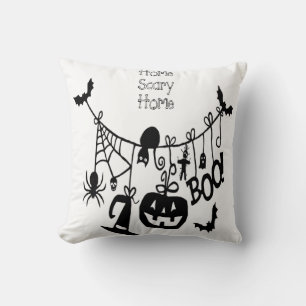 Home Scary Home Vleermuizen Pompoen, Zwarte kat, V Kussen
