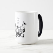 Home Scary Home Vleermuizen Pompoen, Zwarte kat, V Magische Mok (Voorkant rechts)